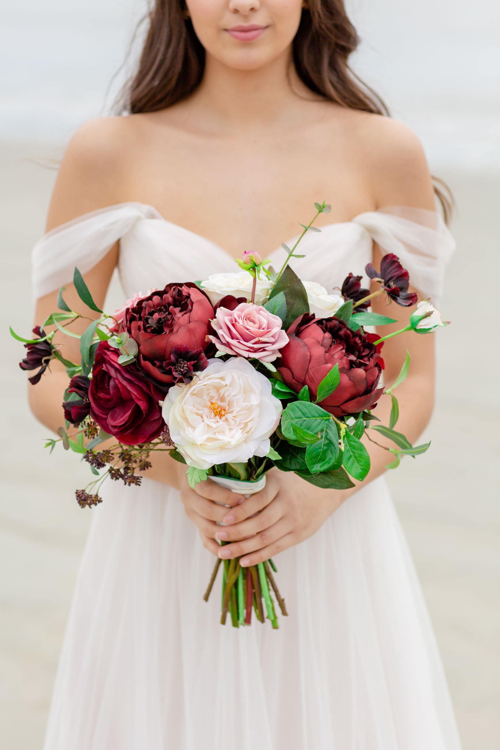Burgundy & Pink Vintage Wedding Bouquet
