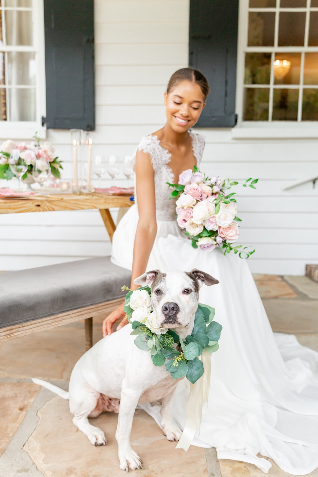 Dog Collar Collection - Seeded Eucalyptus with Blooms – Wedding